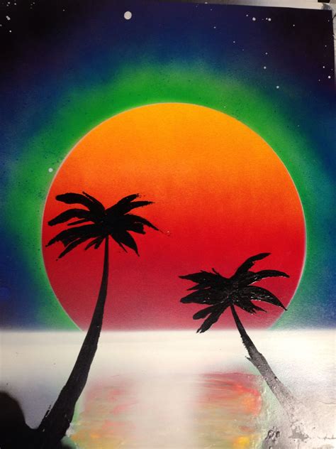 Florida sunset spray paint art Air Brush Painting, Spray Painting, Tree Painting, Body Painting ...