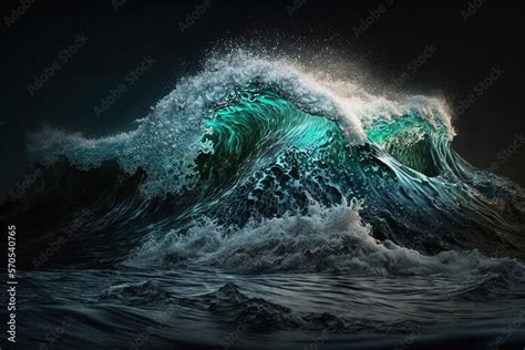 Luminoscent sea waves glittering cinematic ocean wave, nature, full hd ...