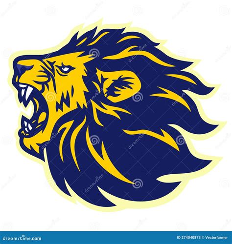 Lion Roar Logo Design Vector Icon Sports Mascot Template Stock Vector - Illustration of diagram ...