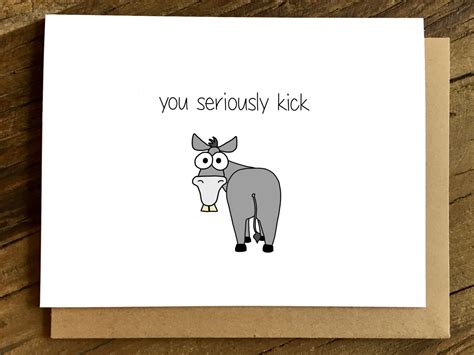 Funny Thank You Card Congratulations Card You Kick Ass.