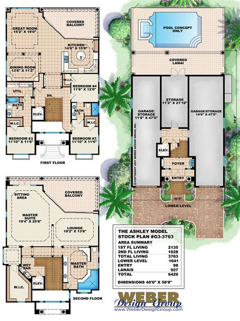 Beach House Plans: Modern Contemporary Beach Home Floor Plans