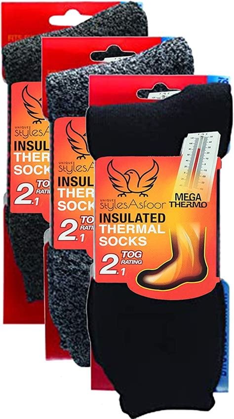 Men's Heated Thermal Socks Set, Size 13-15 (3-Pack: Black/Charcoal/Dark Grey) - Walmart.com