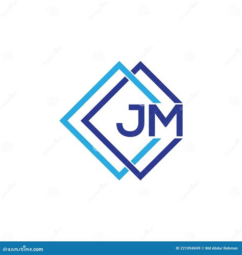 JM Letter Logo Design on Black Background.JM Creative Initials Letter ...