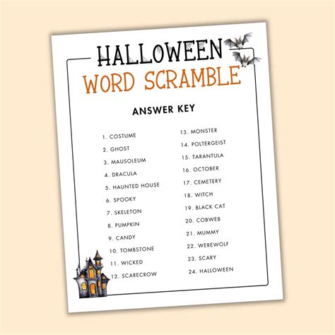 Halloween Word Scramble – Printables by The Craft-at-Home Family