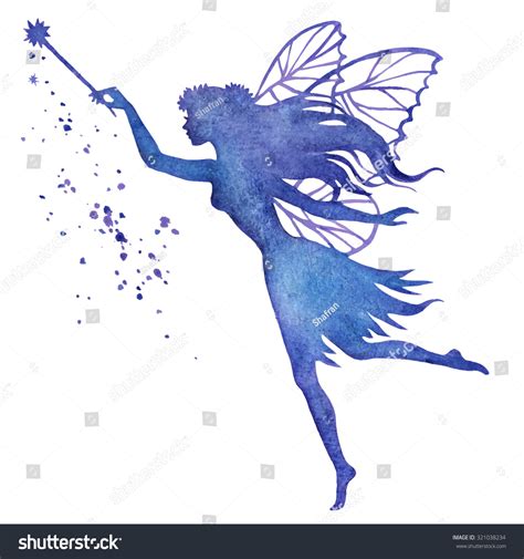 Hand Paint Fairy Magic Wand Watercolor Stock Vector (Royalty Free ...