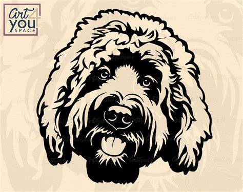 Golden Doodle svg dog svg cricut Face clipart cute Head | Etsy