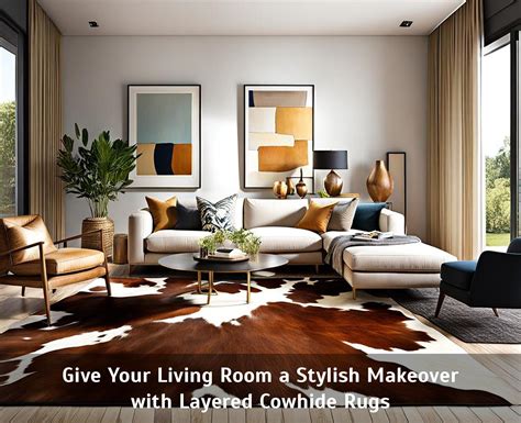 Give Your Living Room a Stylish Makeover with Layered Cowhide Rugs - Vassar Chamber