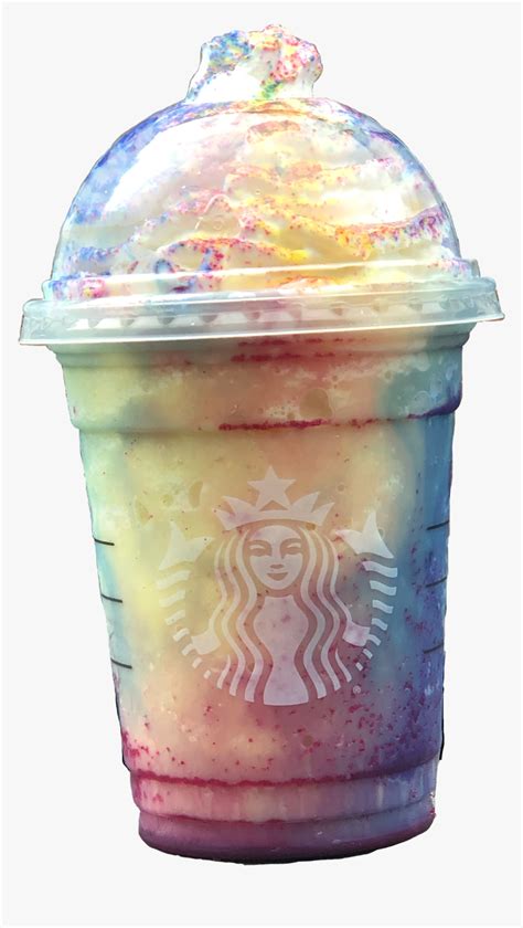 #starbucks #frappuccino #rainbow #colorfull #pretty - Iced Coffee, HD Png Download - kindpng