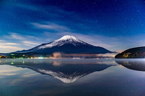 Mount Fuji Night Reflections, HD Nature, 4k Wallpapers, Images, Backgrounds, Photos and Pictures