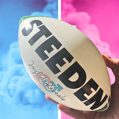 Gender Reveal Rugby Ball Blue and Pink Holi power Footy NRL Football N