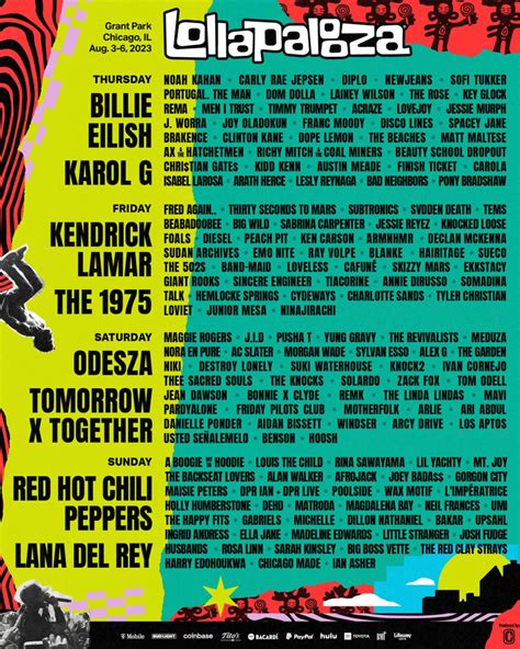 Every Lollapalooza line-up poster since 1991