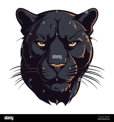 Panther head logo design. Abstract drawing panther face. Cute panther face isolated. Vector ...