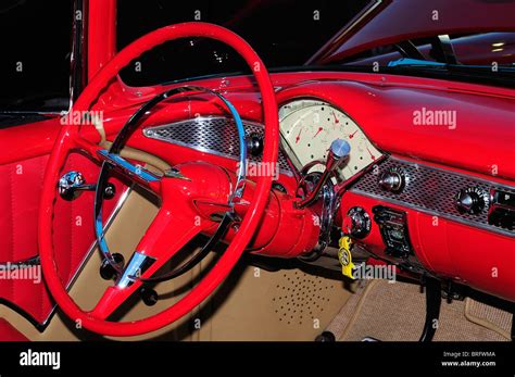 Pristine 1956 Chevy Bel Air Interior Dashboard Stock Photo - Alamy