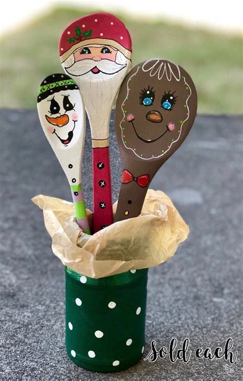 Holiday Painted Wooden Spoons Home Decor Christmas | Etsy | Christmas spoons, Spoon crafts ...