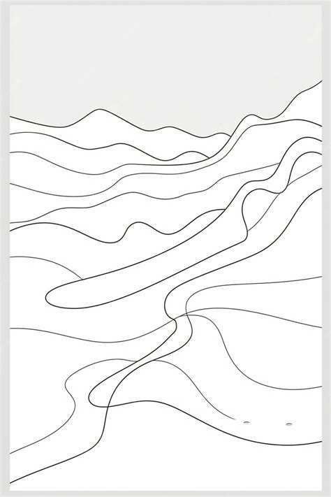 Premium AI Image | a drawing of a wave that is drawn in black and white.