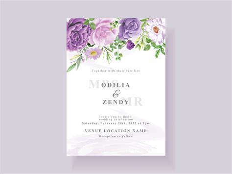 Purple Floral Invitation Vector Art, Icons, and Graphics for Free Download