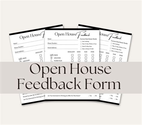 Open House Feedback Form, Pdfs Real Estate Marketing, Agent Printable Realtor Open House Flyers ...