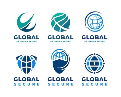 Premium Vector | Set of global and security logo vector