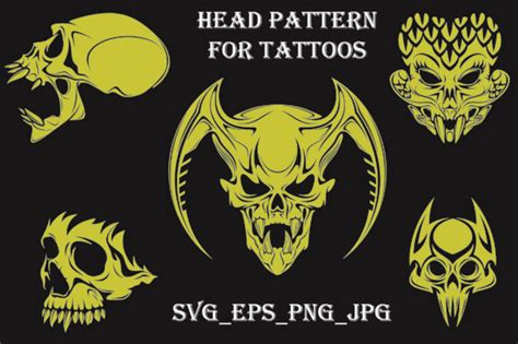 Skull Head Pattern for Tattoos Graphic by Best_Store · Creative Fabrica