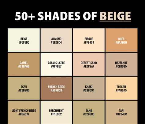 50+ Shades of Beige Color (Names, HEX, RGB & CMYK Codes) – CreativeBooster