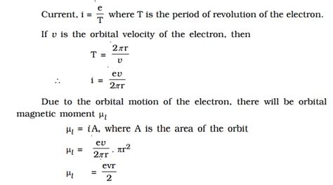 The magnetic dipole moment of a revolving electron