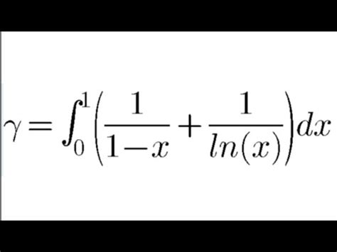 Integral representation for euler mascheroni constanat - YouTube