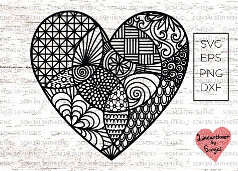 Zentangle Heart Svg / Heart Svg / Zentangle Svg/ Mandala Svg/ | Etsy