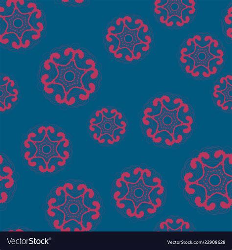 Red outlined snowflake simple seamless pattern Vector Image