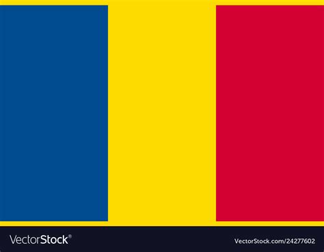 Romania flag official colors and proportion Vector Image