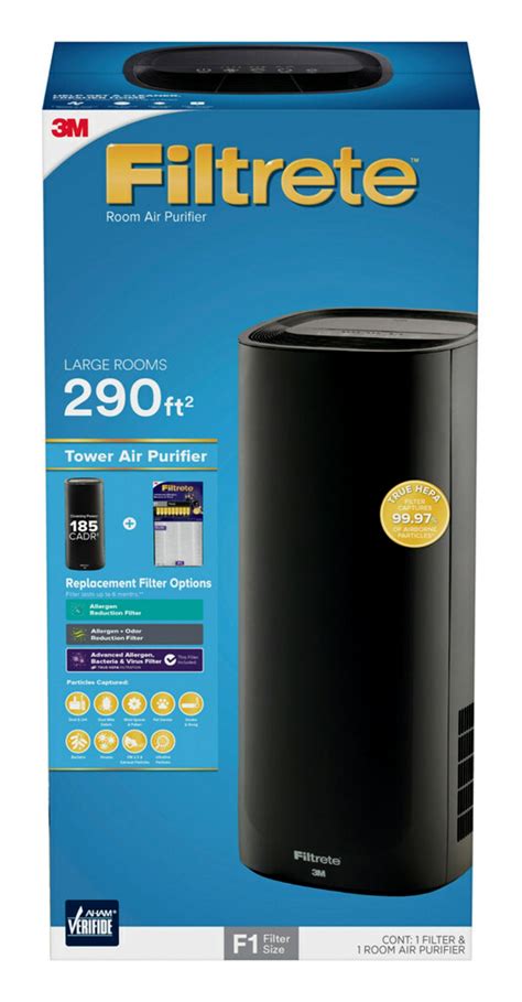 Filtrete by 3M Room Air Purifier, Large Room Tower, 290 SQ Ft Coverage ...