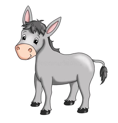 Donkey stock illustration. Illustration of grey, white - 17253441 | Cute cartoon animals ...