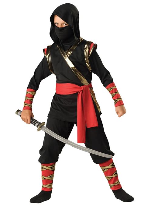 Kids Ninja Costume Boys And Girls Black Stealth Warrior Uniform Halloween Party Cosplay Outfit ...