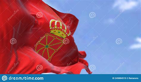 The Navarre Flag Waving in the Wind on a Clear Day Stock Illustration ...