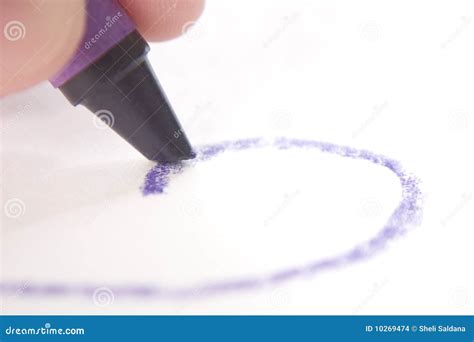 Purple Crayon Drawing stock photo. Image of school, tool - 10269474