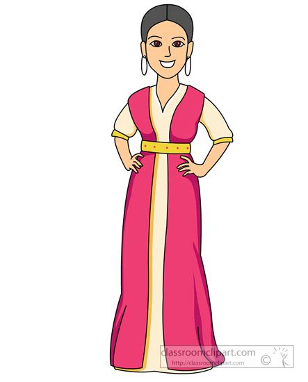 Culture Clipart - traditional-cultural-costume-woman-morocco-clipart - Classroom Clipart