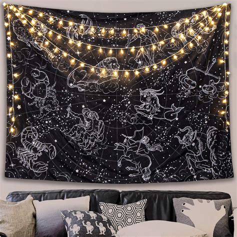 Wholesale Fowocu Constellation Stars Tapestry Wall Hanging, Black and ...