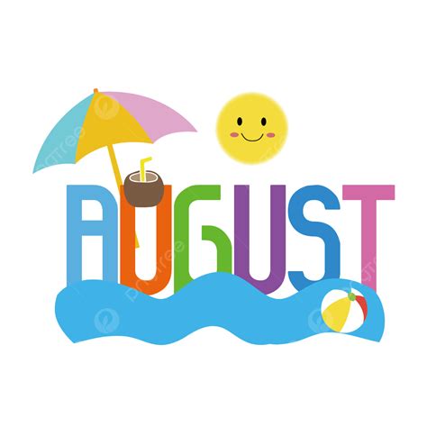 August Clipart Hd PNG, August Color Clip Art Svg, August, Color ...