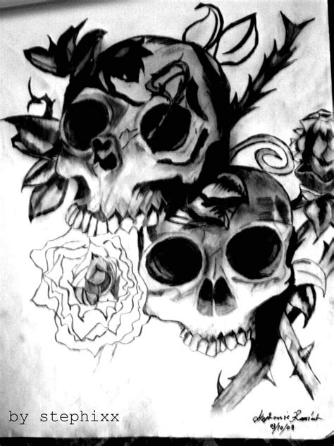 romantic skulls n roses by Stephixx on DeviantArt