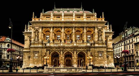 "Hungarian State Opera House at Night, Budapest, Hungary" Posters by acaldwell | Redbubble