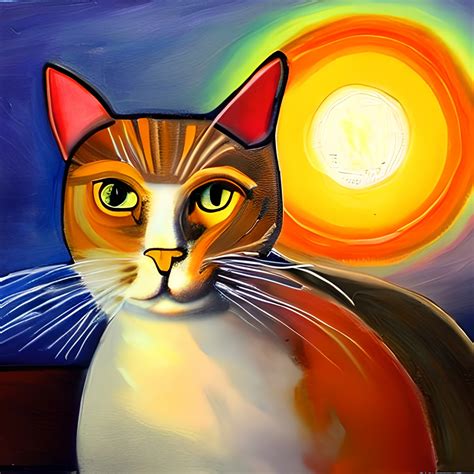 Abstract Cat Portrait Painting Art Free Stock Photo - Public Domain Pictures