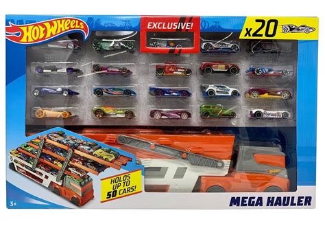 Hot Wheels Mega Hauler Truck with 20 Cars Exclusive Set - Walmart.com - Walmart.com