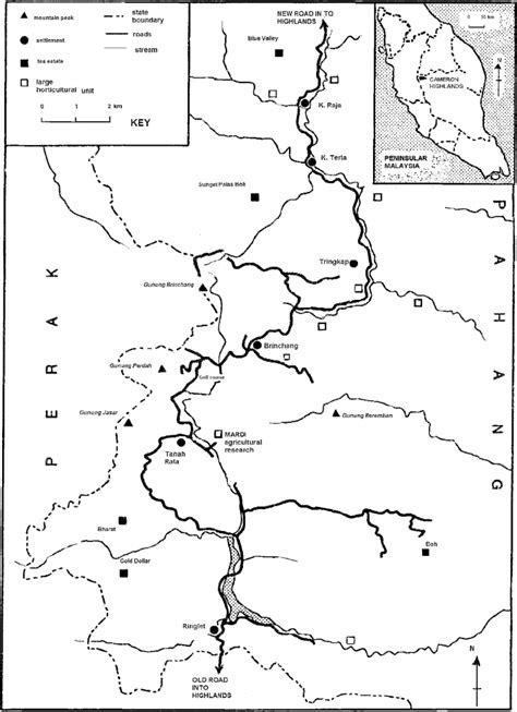 Map of the Cameron Highlands. | Download Scientific Diagram