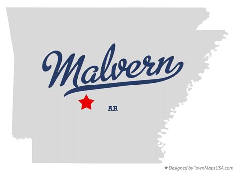 Map of Malvern, AR, Arkansas