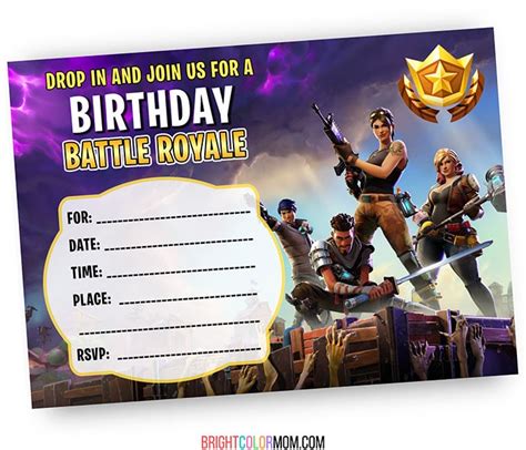 18 FREE Printable Fortnite Invitations for Birthdays and More