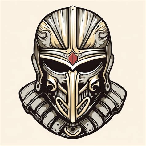 Premium Photo | Elegant Knight Helmet Tattoo On White Background