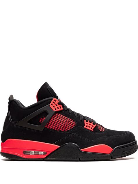 Jordan Air 4 Retro “red Thunder” Sneakers In Black | ModeSens