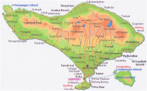 Business Map: Peta Pulau Bali - Bali Island Map