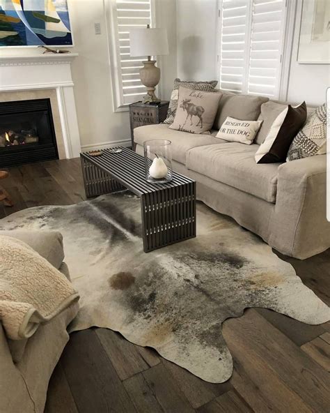 Where to use cowhide rug Canada | Cowhide rug living room, Rugs in living room, Cow rug living room