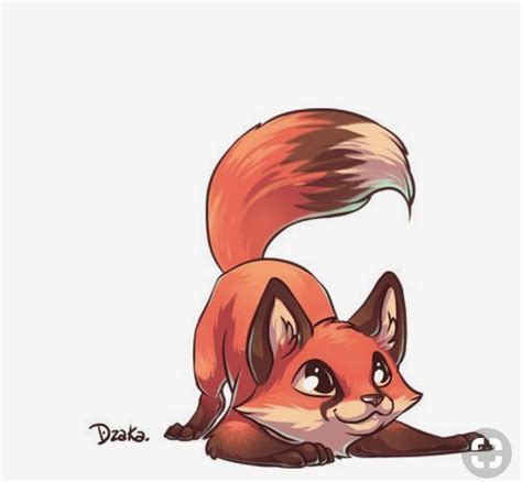 Cute Fox Drawing / Finally color the young fox to make it look cute. - Kalehceoj