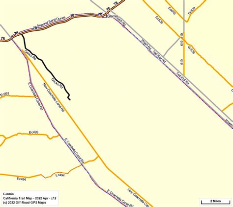 Imperial Sand Dunes North, Glamis - California Trail Map